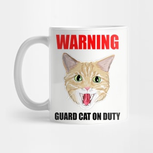 Beware Guard Cat (orange tabby) Mug